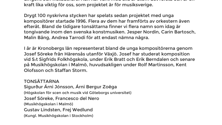 S​ex Unga Tonsättare Besöker Musica Vitae