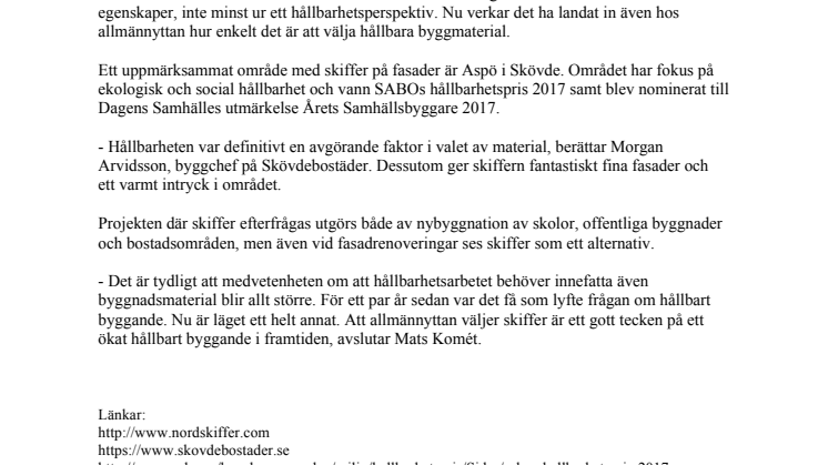 Allmännyttan väljer skiffer