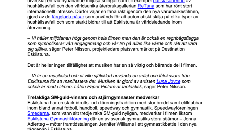 Eskilstuna vajar miljöfanan i ny varumärkesfilm