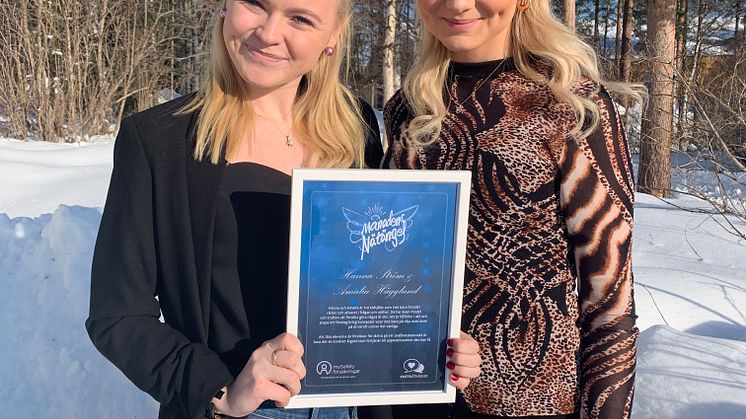 Hanna och Amalia från Lycksele är Månadens Nätänglar februari 2019