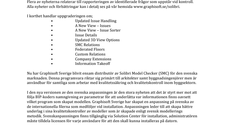 Solibri Model Checker Version 9.7 får distributör i Sverige