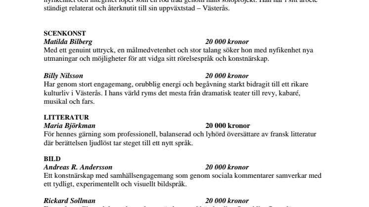 Motivering kulturstipendiater 