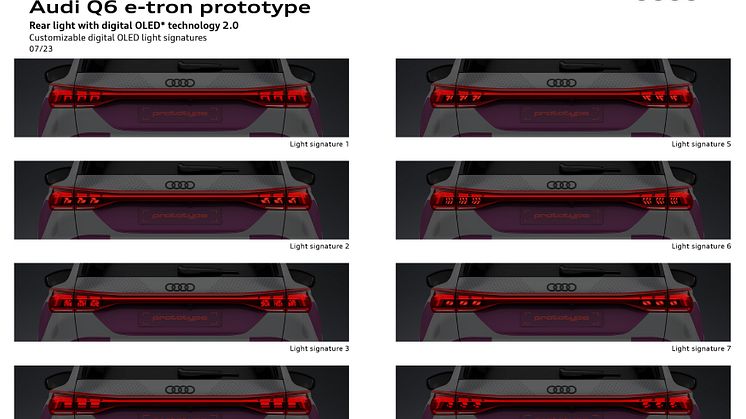 Audi Q6 e-tron prototype - lysteknologi