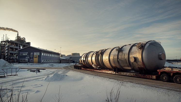 Stora kolonnen på väg in till Sunpine