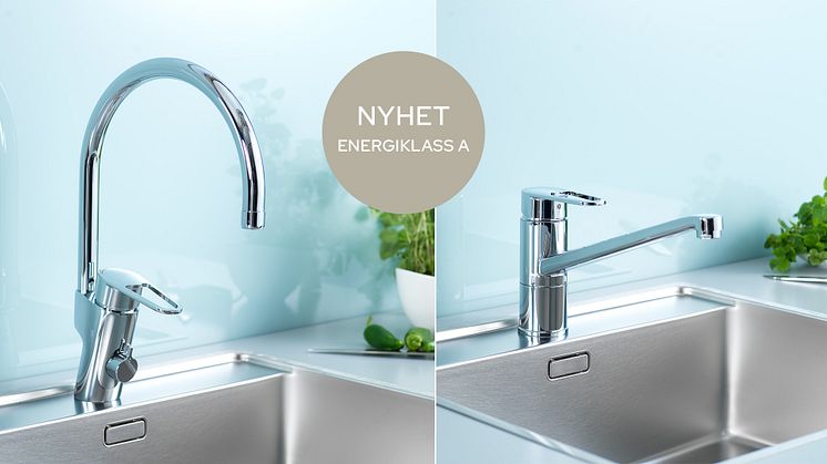 Gustavsberg lanserar köksblandare med Energiklass A - de första på marknaden