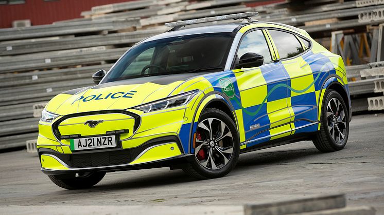 Ford Mustang Mach-E politibilkonsept Ford Mustang Mach-E police car at Safeguard SVP 2021