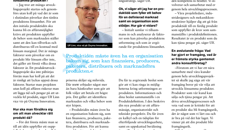Oxyma hjälper dig att utveckla din produktidé till en lönsam produkt