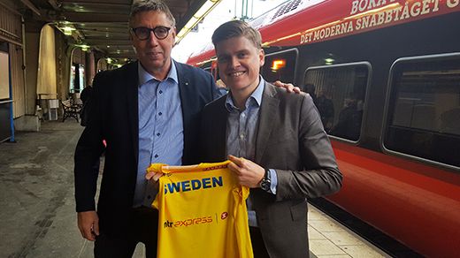 Jan Larsson, Marknadschef SFIF och Mats Johannesson, VD MTR Express. Foto: Gustav Orbring