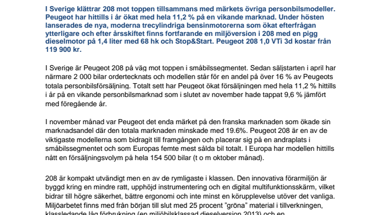 Stora framgångar för nya Peugeot 208
