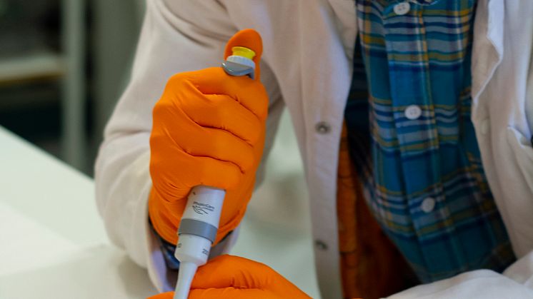 Doktoranden Michael Jury har testat hydrogelens egenskaper.