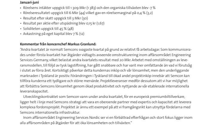 Delårsrapport januari-juni 2015