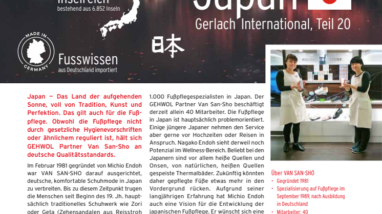Gerlach in Japan: Tradition, Kunst und Perfektion auch in der Fußpflege