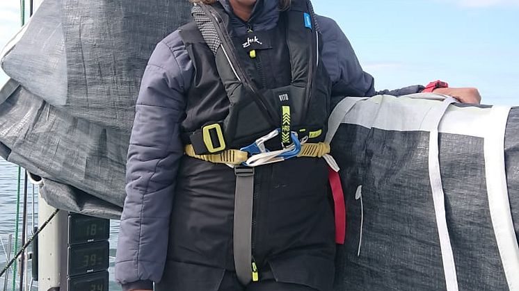 Sailor Dee Caffari was wearing the Ocean Signal rescueME MOB1 when she fell overboard during this year’s SoCal 300 race from Santa Barbara to San Diego