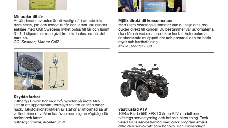 Produktnyheter på Mila