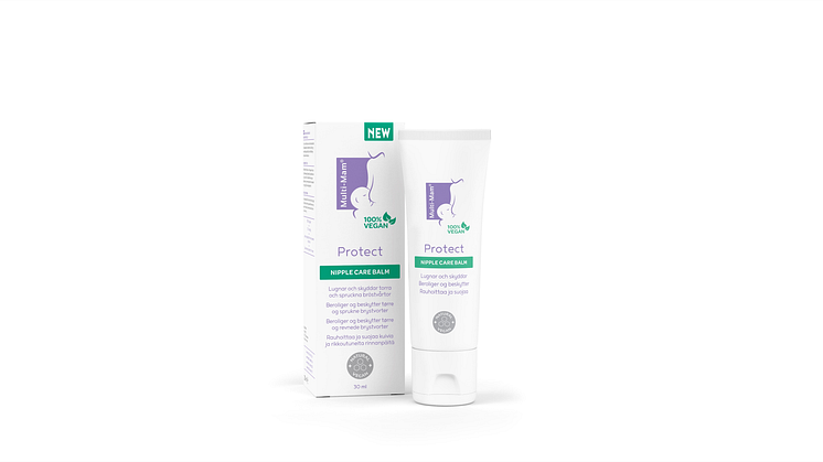 Nyhet! Multi-Mam Protect – veganskt balm som lugnar och skyddar torra och ömma bröstvårtor