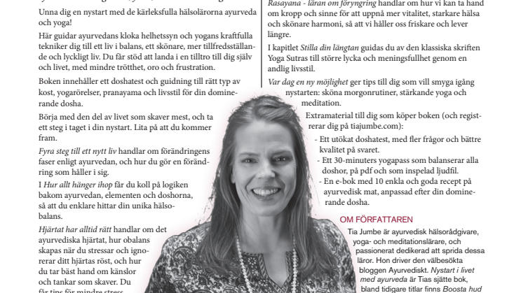 Nystart i livet med ayurveda av Tia Jumbe Bladh by Bladh