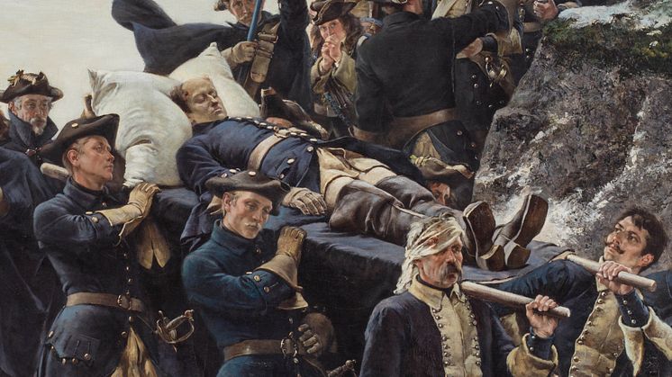 Gustaf Cederström, Karl XII:s likfärd, 1884, detalj. Foto: Linn Ahlgren/Nationalmuseum.
