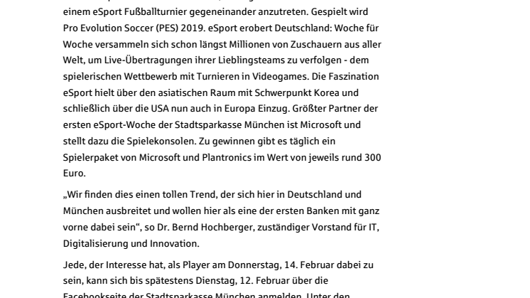 Erstes öffentliches eSport Fußballturnier nahe Marienplatz steigt eine Woche lang