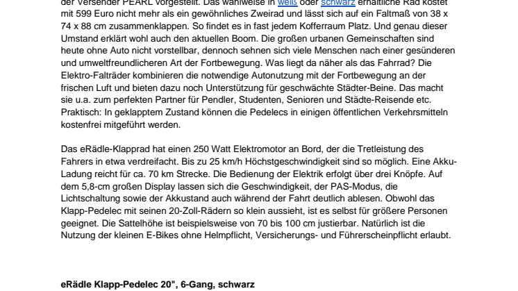 Trend: Klapp-Pedelecs erobern die Großstädte