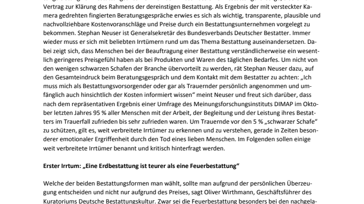 Weit verbreitete Irrtümer bei der Beauftragung von Bestattungen
