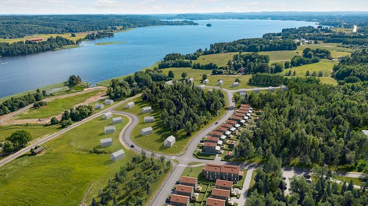 Vy över Brf Storängen. Bild: 3D Nord Visualisering