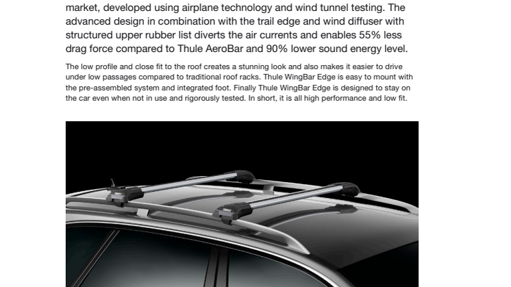 Thule WingBar Edge – The most safe and silent roof rack. Now in low fit.