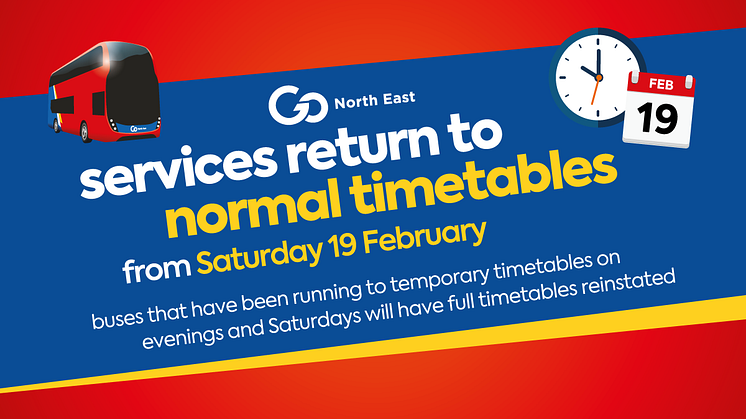 Go North East services return to normal timetables from 19 February