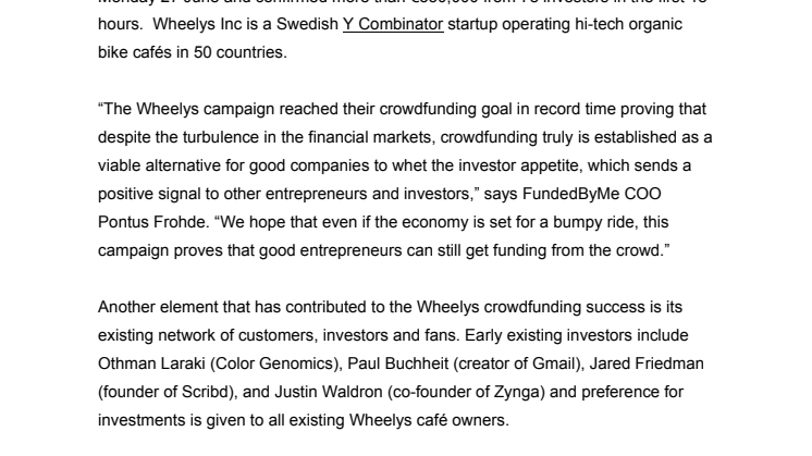 Wheelys crowdfunding campaign overfunds in record time – despite ‘Brexit’ turbulence