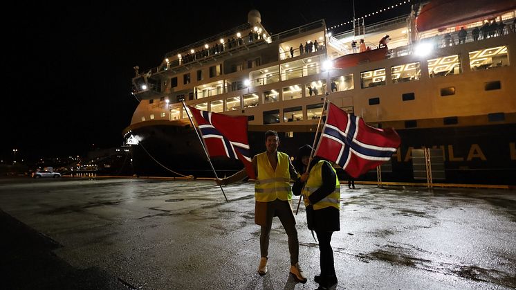 Havila Capella klappet til kai i Bergen
