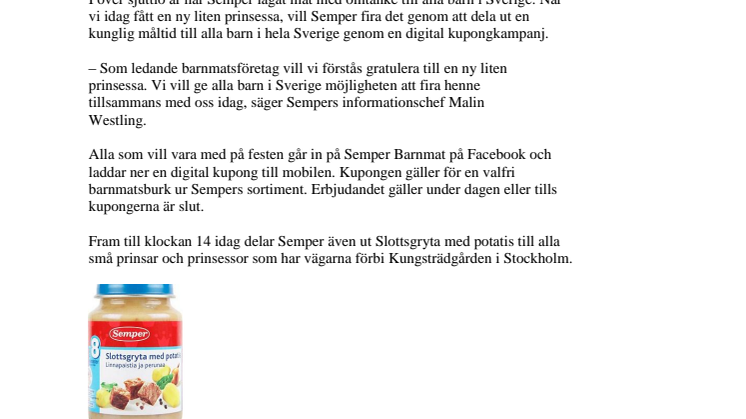 Semper firar nya prinsessan