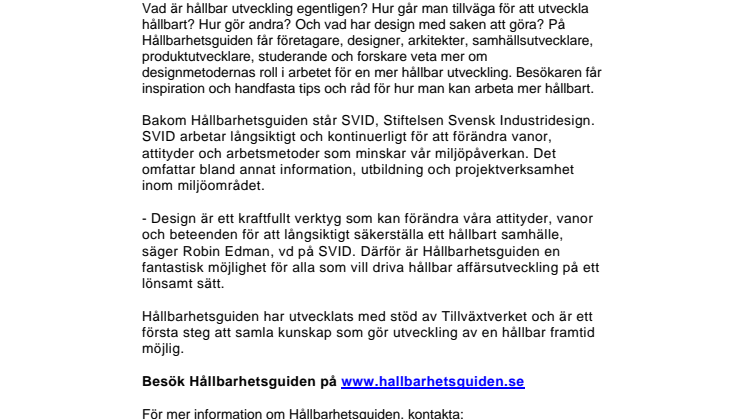 Hållbarhetsguiden – en ny webbplats för hållbar affärsutveckling