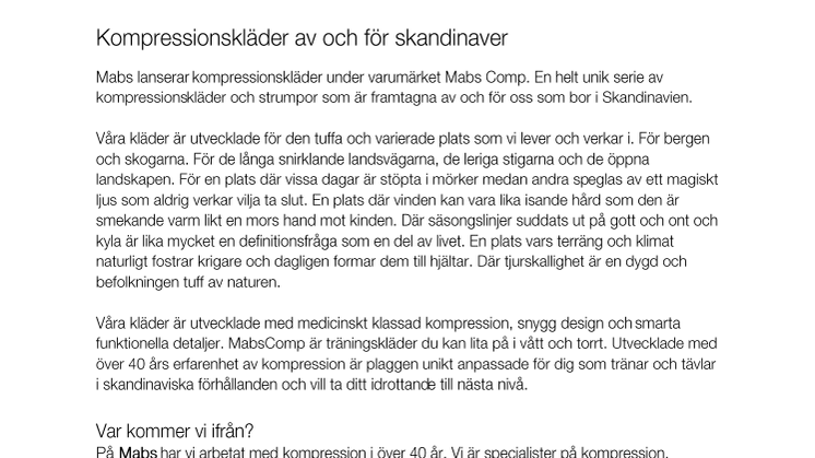 Kompressionskläder av och för skandinaver