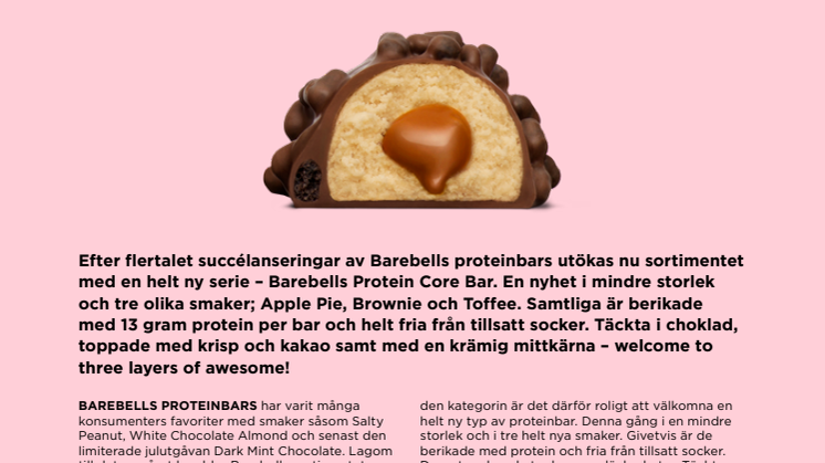 Barebells lanserar nya Core Bars med krämig kärna 