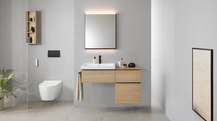 Geberit AquaClean Sela dusjtoalett fås nå også i elegant matt hvit