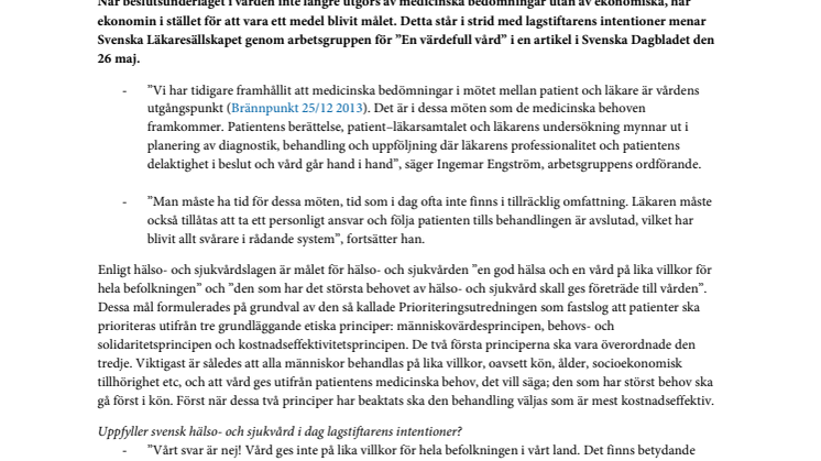 Svensk sjukvård följer inte lagen  