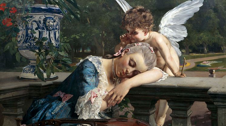 Julius Kronberg, Insomnad, 1883, olja på duk, 110 x 130 cm. Foto: Stockholms Universitet