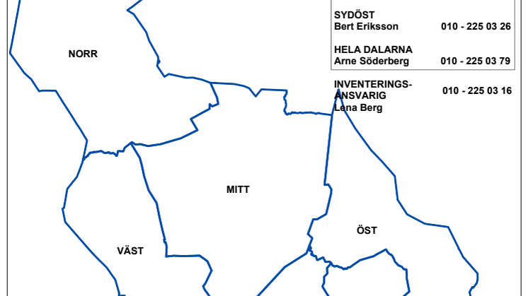 Karta över naturbevakare varginventering 19/20