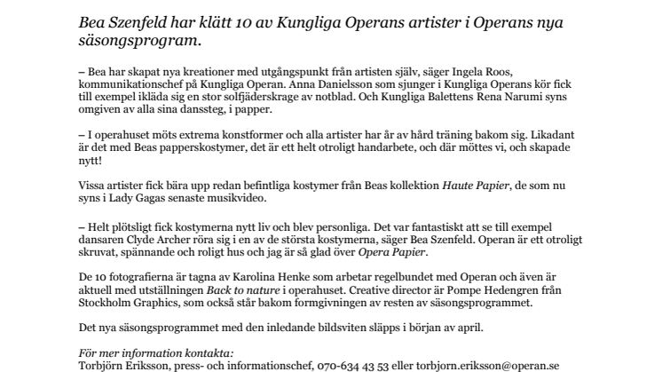 BEA - FRÅN LADY GAGA TILL OPERA PAPIER!