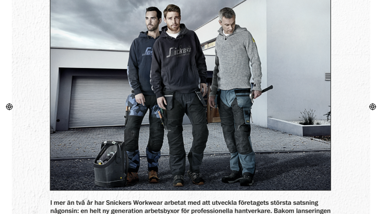 Pressrelease: Snickers Workwear - nästa generation arbetsbyxor