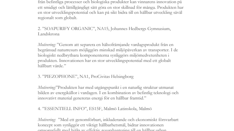 Samtliga pristagare i InnoCarnival Skånes innovationstävling 2018