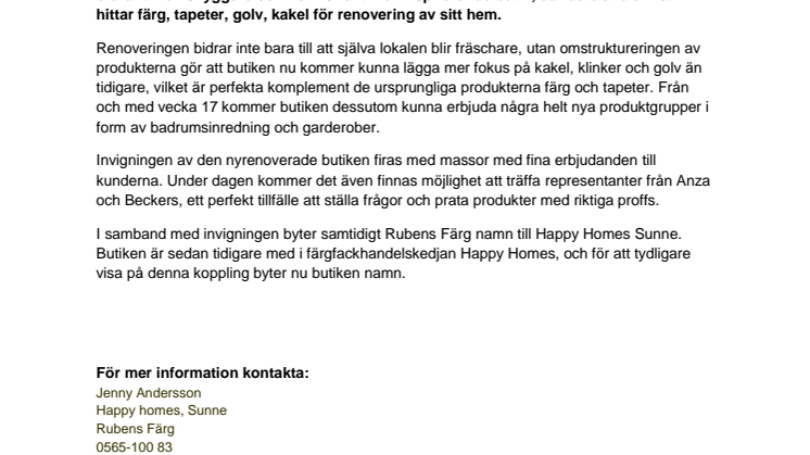 Invigning av nyrenoverad färgbutik i Sunne