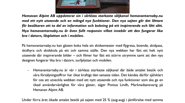 Nya hemavantarnaby.com inspirerar fler till skidsemester i riktiga fjäll