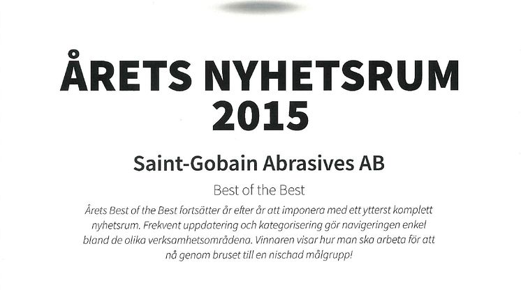 Årets Nyhetsrum 2015 - Diplom