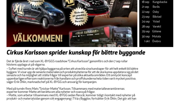 ​Cirkus Karlsson sprider kunskap för bättre byggande hösten 2015