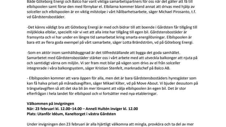Elbilspool i Gårdsten