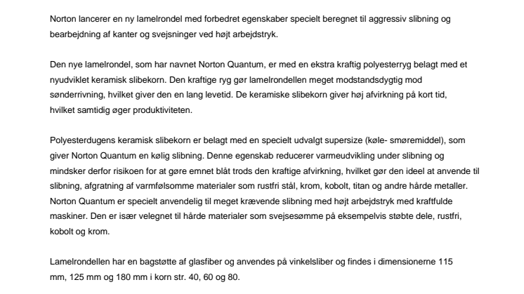 Ny lamelrondel til krævende slibning