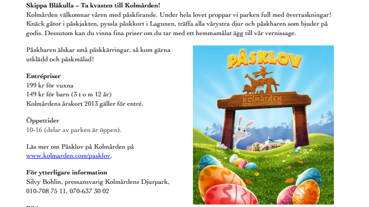 Evenemangstips - Påsklov på Kolmården