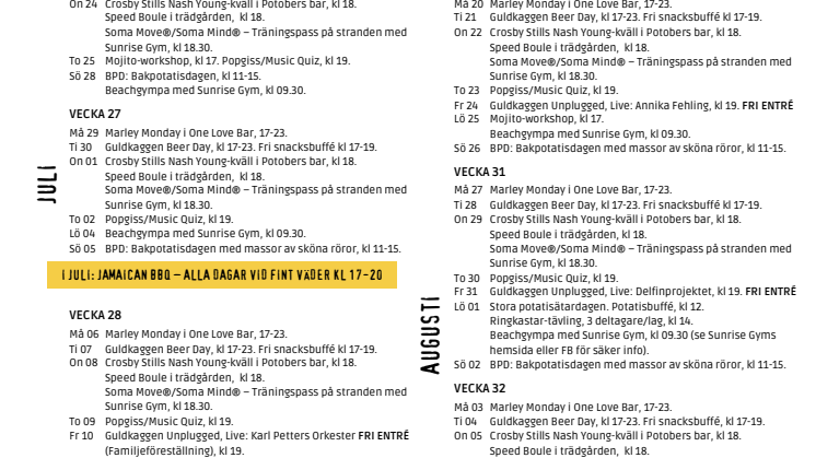 Detaljerat sommarprogram 2015 - Guldkaggen