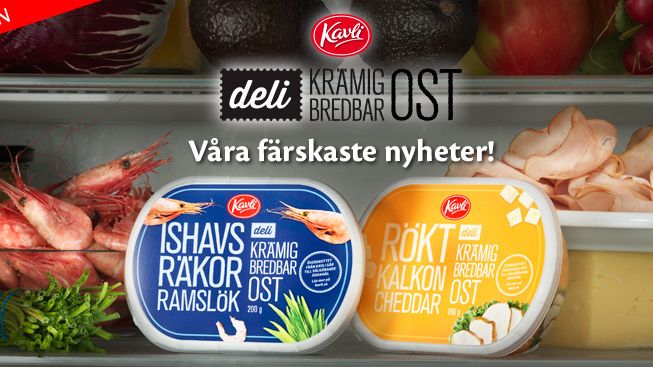 Vår färskaste nyhet!  Ett nytt modernt bredbart pålägg; Kavli Deli – krämig bredbar ost. 
