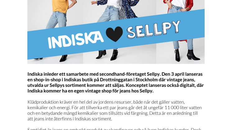 Indiska inleder samarbete med second hand-företaget Sellpy 